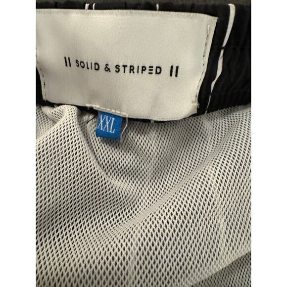 Solid & Striped Black White Pinstripe Lined Swim Trucks Men’s Size XXL - Picture 4 of 5